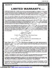 View KDS-70R2000 pdf Limited Warranty (US Only)