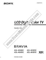 Voir KDL-46XBR3 pdf Mode d'emploi
