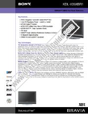 View KDL-V26XBR1 pdf Marketing Specifications
