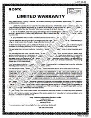 View KP-46WT520 pdf Warranty Card (U.S. only)