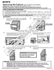 Ver KDP-65WS550 pdf suplemento: Separación del mueble del TV de proyección