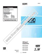 View KDS-60A2000 pdf Operating Instructions