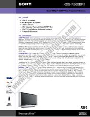 View KDS-R50XBR1 pdf Product Specifications