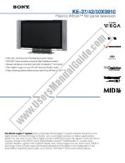 View KE-42XS910 pdf Marketing Specifications