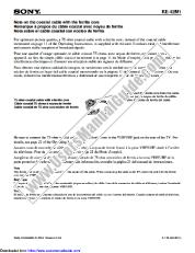 Vezi KE-42M1 pdf Notă: cablu coaxial cu miez de ferită