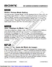 View KF-60WE610 pdf Notice: Picture Mode setting