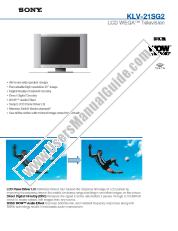 Ver KLV-21SG2 pdf Especificaciones de comercialización