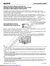Ver KLV-26HG2 pdf Nota sobre el cable coaxial con núcleo de ferrita