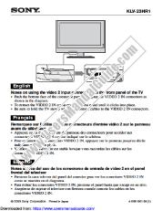 Voir KLV-23HR1 pdf Remarque sur l'utilisation de 2 connecteurs d'entrée vidéo avant