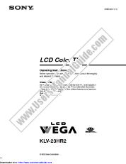 Vezi KLV-23HR2 pdf Instrucțiuni de operare
