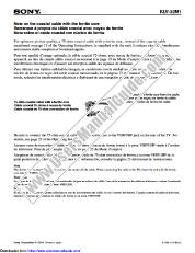 Ansicht KLV-32M1 pdf Hinweis zur Verwendung von Koaxialkabel mit Ferritkern