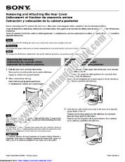 Ver KLV-S20G10 pdf Nota sobre cómo quitar y colocar la cubierta trasera