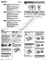 Ver KLV-S20G10 pdf Suplemento de instalación de montaje en pared SUWL11