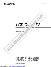 View KLV-S26A10W pdf Operating Instuctions