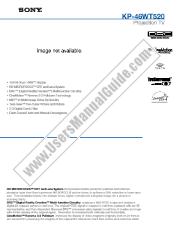 View KP-46WT520 pdf Marketing Specifications