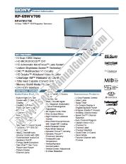 Ver KP-57WV700 pdf Especificaciones de comercialización