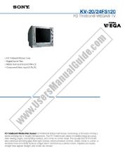 Ver KV-20FS120 pdf Especificaciones de comercialización