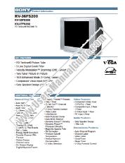 View KV-32FS200 pdf Marketing Specifications