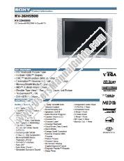 Voir KV-36HS500 pdf Spécifications de marketing