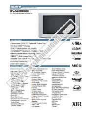 Voir KV-34XBR800 pdf Spécifications de marketing