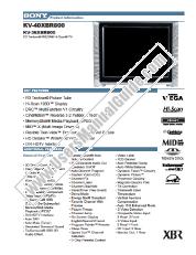 Voir KV-40XBR800 pdf Spécifications de marketing