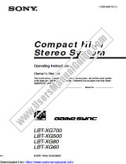Ansicht HCD-XG500 pdf LBTXG500 Betriebsanleitung (Hauptkomponentensystem)