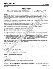 View LF-X5 pdf Notice regarding Wireless Performance