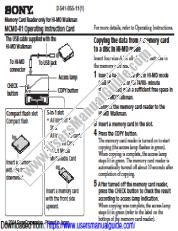 Ver MCMD-R1 pdf Tarjeta de instrucciones de funcionamiento (diagrama de conexión)