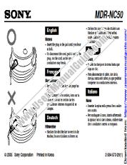 Vezi MDR-NC50 pdf Note cu privire la cablul de