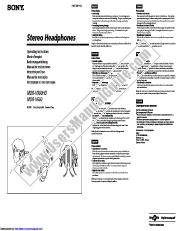 Voir MDR-V900HD pdf Mode d'emploi