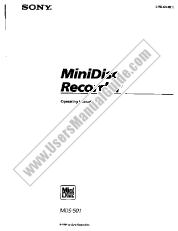 Visualizza MDS-501 pdf Manuale dell'utente principale
