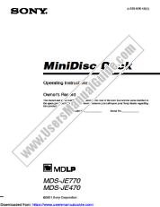 Ansicht MDS-JE470 pdf Primäres Benutzerhandbuch
