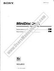 Voir MDS-JE630 pdf Manuel de l'utilisateur principal