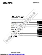 Ver MDS-PC3 pdf Instrucciones de funcionamiento de la tripulación M