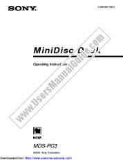 Voir MDS-PC3 pdf Mode d'emploi (manuel primaire)
