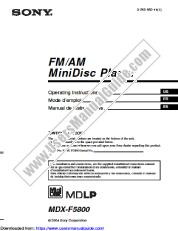 Vezi MDX-F5800 pdf Instrucțiuni de operare (manual primar)