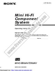 Ansicht MHC-BX6AV pdf Primäres Benutzerhandbuch