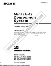 Voir MHC-RG40 pdf Mode d'emploi (manuel primaire)