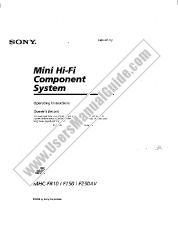 Ver MHC-F150 pdf Manual de usuario principal