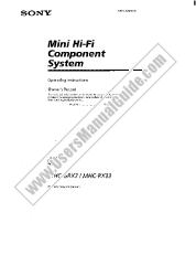 Ansicht MHC-RX33 pdf Betriebsanleitung (primäres Handbuch)