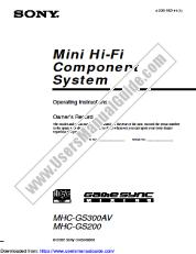 Ansicht MHC-GS300AV pdf Betriebsanleitung (primäres Handbuch)