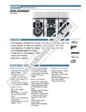 Ver MHC-GS300AV pdf Especificaciones de comercialización