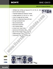 Ver MHC-GX470 pdf Especificaciones de comercialización