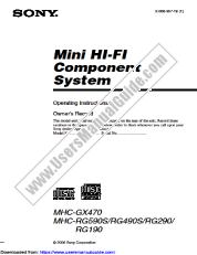 View MHC-GX470 pdf Operating Instructions