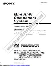 View MHC-GX750 pdf Operating Instructions