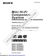 Ansicht MHC-GX90D pdf Betriebsanleitung (primäres Handbuch)