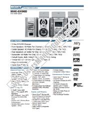 Ansicht MHC-GX90D pdf Marketing-Spezifikationen