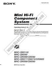 View MHC-GX9900 pdf MHCGX9900 Instructions (main component system)