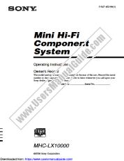 View MHC-LX10000 pdf Operating Instructions