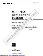 Voir MHC-NX1 pdf Mode d'emploi (manuel primaire)
